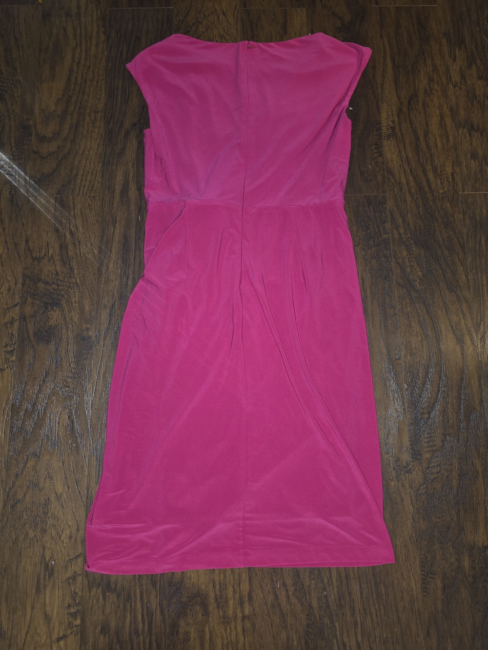 Evan Picone Fuchsia Gathered-Waist Sheath Wedding Guest Dress - Picture 7 of 7